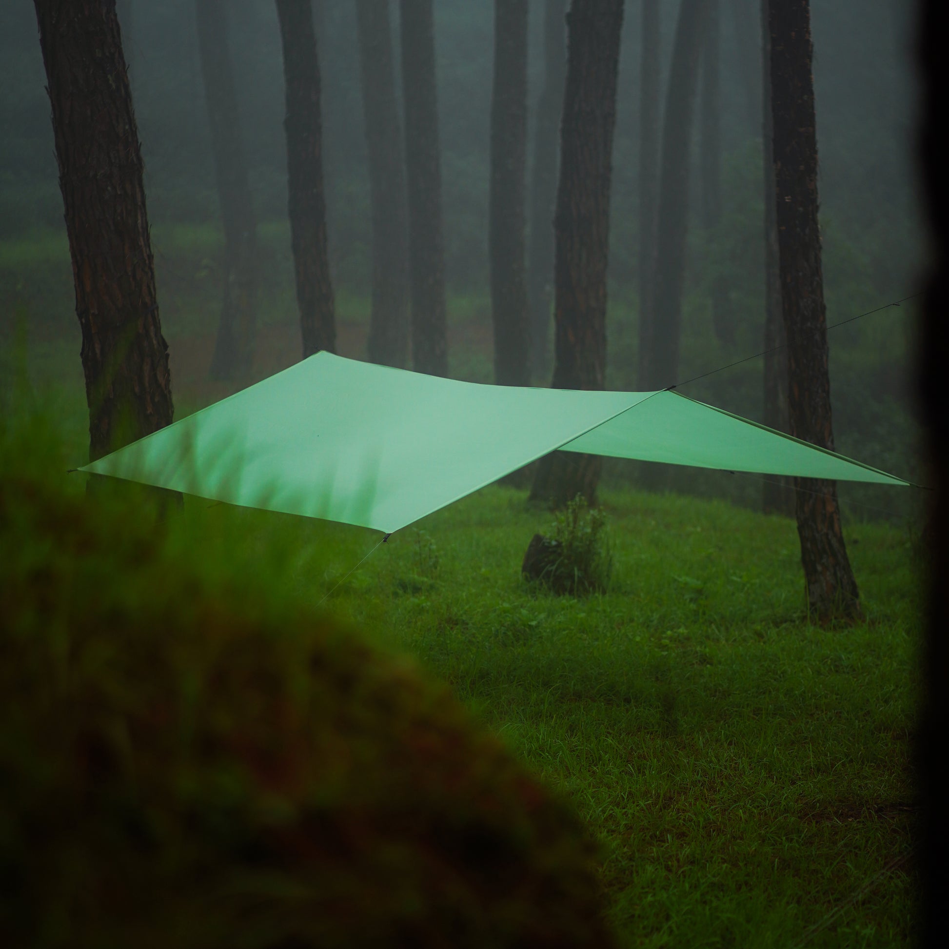 Portable lightweight 30D tarp shelter for outdoor adventurers