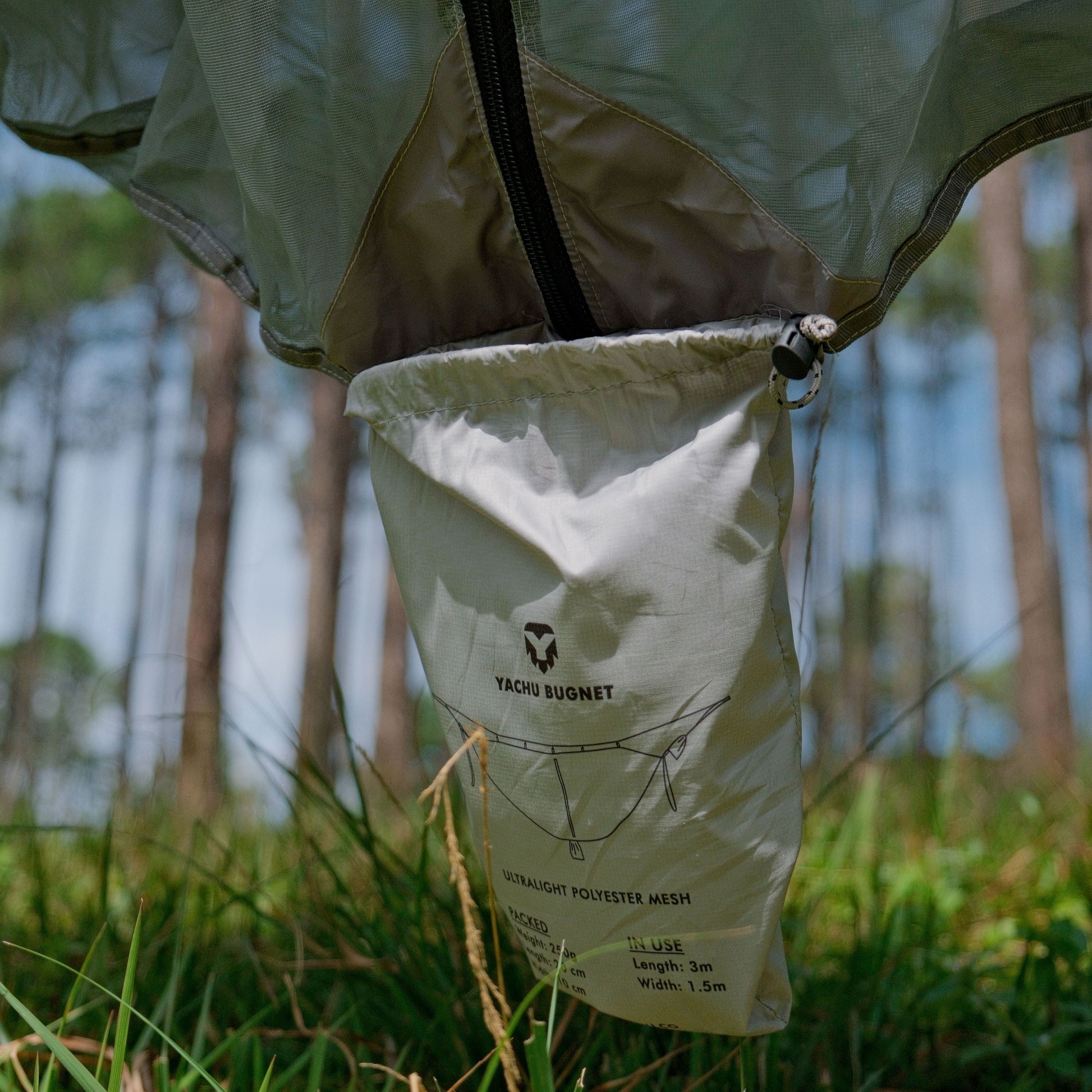 Hammock bug net with maximum ventilation and comfort, preventing from Insect and Mosquito.