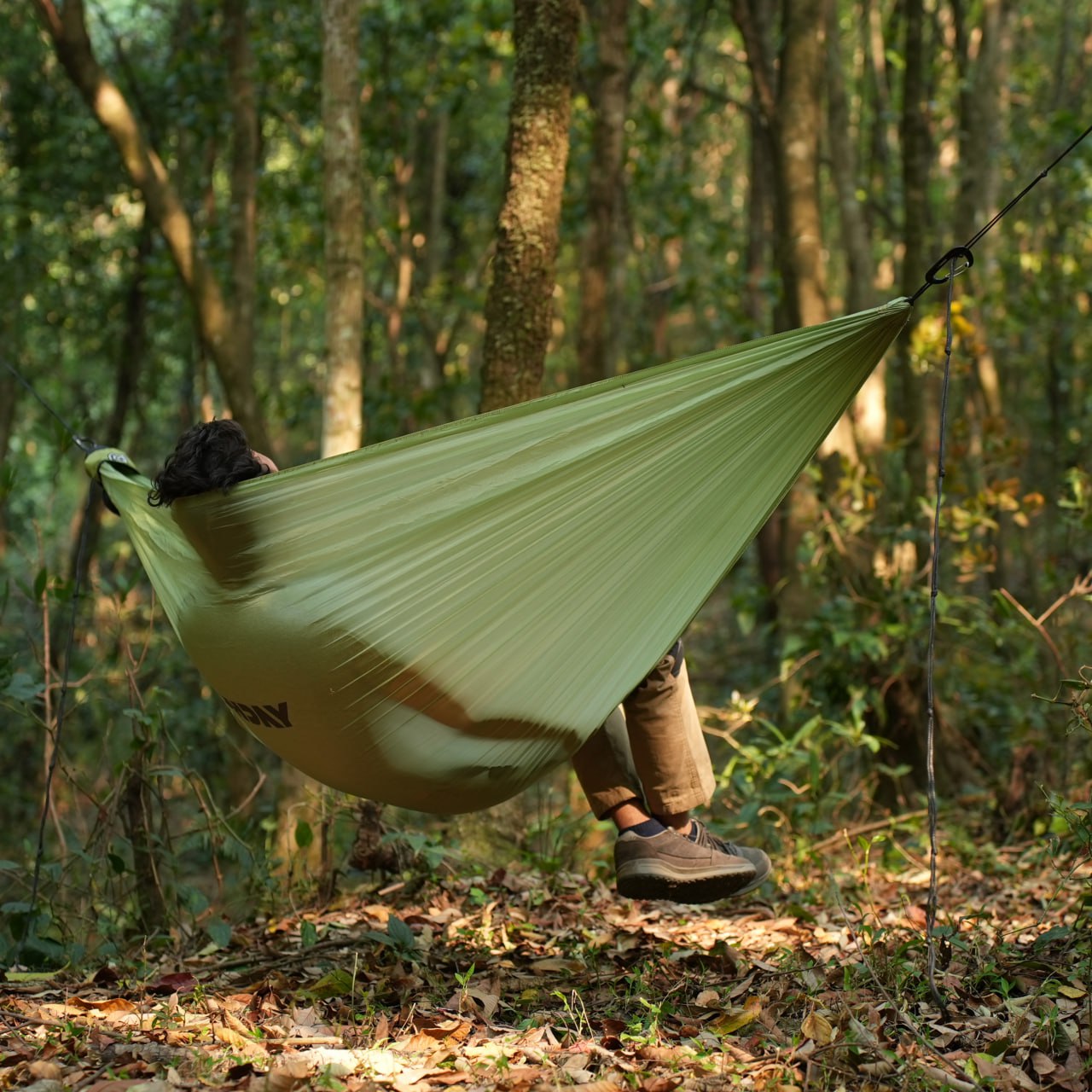 Scenic overlook with lightweight hammock setup