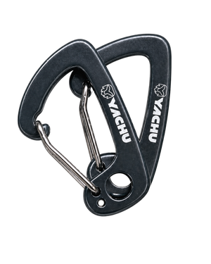 Yachu 5kN carabiner attached to hammock strap in use